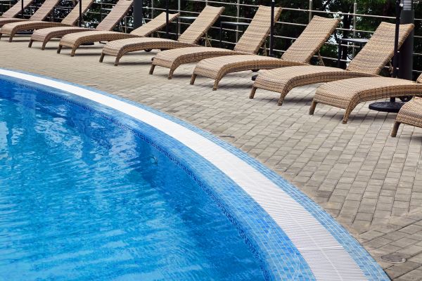 Poolside Hardscaping in Post Falls